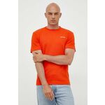 Bombažna kratka majica Calvin Klein oranžna barva - oranžna. Kratka majica iz kolekcije Calvin Klein, izdelana iz enobarvne pletenine. Model iz izjemno udobne bombažne tkanine.
