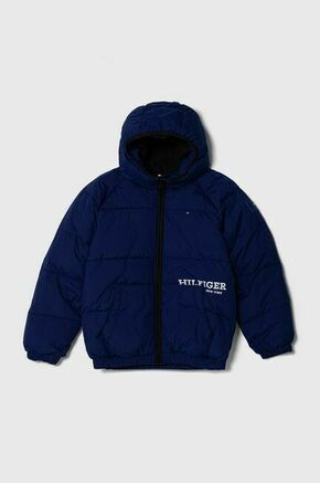 Otroška jakna Tommy Hilfiger - modra. Otroški jakna iz kolekcije Tommy Hilfiger. Podložen model