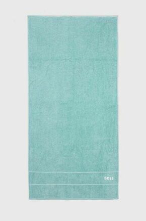 Bombažna brisača BOSS Plain Aruba Blue 70 x 140 cm - turkizna. Brisača iz kolekcije BOSS. Model izdelan iz bombažne tkanine.