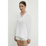 Bombažna majica Answear Lab ženska, bela barva - bela. Bluza iz kolekcije Answear Lab izdelana iz enobarvne tkanine. Model iz izjemno udobne bombažne tkanine.