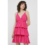 Obleka Artigli roza barva - roza. Obleka iz kolekcije Artigli. Model izdelan iz enobarvne tkanine. Izrazit model za posebne priložnosti.