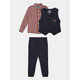 Guess Set srajca, telovnik in hlače iz blaga N3BG02 KAE30 Mornarsko modra Regular Fit