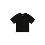 Otroška bombažna kratka majica Marc Jacobs črna barva - črna. Otroške kratka majica iz kolekcije Marc Jacobs, izdelana iz tanke, elastične pletenine. Model iz zračne bombažne tkanine.