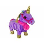 slomart Interaktivni plišasti enorožec, fiolet, zlate krilo, glasba, LEAN TOYS