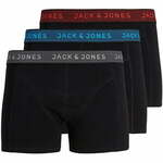 Jack&amp;Jones 3 PAKET - moški bokserji JACWAISTBAND 12127816 Asfalt havajski ocean in ognjeno rdeča (Velikost S)