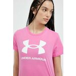 Kratka majica Under Armour ženski, vijolična barva - roza. Kratka majica iz kolekcije Under Armour. Model izdelan iz tanke, elastične pletenine.