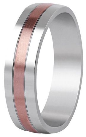 Beneto Bikolor poročni prstan iz jekla SPP10 (Obseg 51 mm)