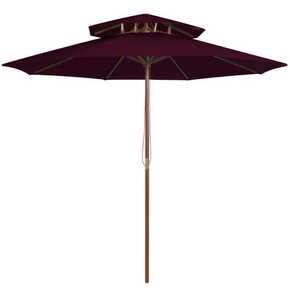 Shumee Vrtni dežnik z 2 nivojskimi nadstreški Burgundija 270 cm
