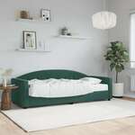vidaXL Dnevna postelja z vzmetnico temno zelena 80x200 cm žamet