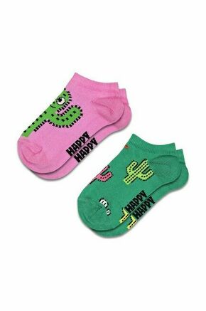 Otroške nogavice Happy Socks Kids Cactus Low Socks 2-pack vijolična barva - vijolična. Otroške nogavice iz kolekcije Happy Socks. Model izdelan iz vzorčastega materiala. V kompletu sta dva para.