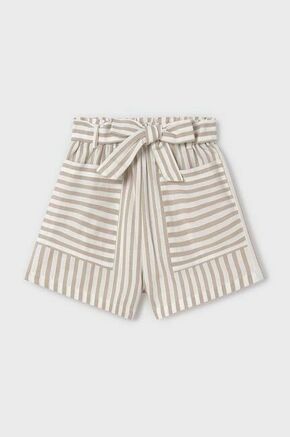 Otroške kratke hlače Mayoral bež barva - bež. Otroški kratke hlače iz kolekcije Mayoral. Model izdelan iz vzorčaste tkanine.
