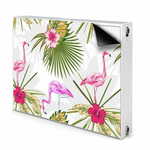 tulup.si Pokrov za radiator PVC Flamingi in cvetovi 80x60 cm