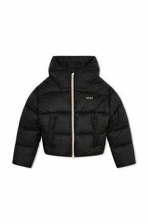 Otroška jakna BOSS črna barva - črna. Otroški jakna iz kolekcije BOSS. Podložen model