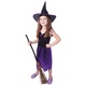 Otroški vijoličen kostum čarovnice s klobukom (S)