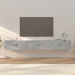vidaXL Stenska TV omarica 3 kosi betonsko siva 100x34,5x40 cm