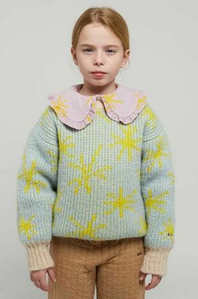 Otroški pulover s primesjo volne Bobo Choses - modra. Otroške Pulover iz kolekcije Bobo Choses. Model z okroglim izrezom