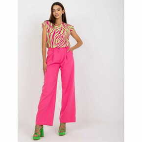 ITALY MODA Ženske hlače z visokim pasom MONTE roza DHJ-SP-15679.01X_387805 XL