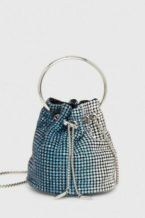 Torbica Silvian Heach - modra. Majhna torbica iz kolekcije Silvian Heach. Model na zapenjanje