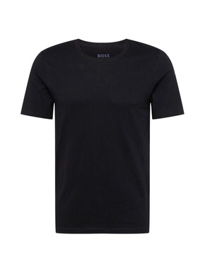 Bombažna kratka majica BOSS črna barva - črna. Lahkotna kratka majica iz kolekcije BOSS. Model izdelan iz tanke