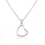 Beneto Nežna srebrna ogrlica s srcem AGS977 / 47 srebro 925/1000