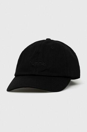 Bombažna bejzbolska kapa Hummel črna barva - črna. Kapa s šiltom vrste baseball iz kolekcije Hummel. Model izdelan iz bombažne tkanine.