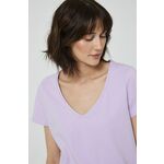 Kratka majica Medicine ženski, vijolična barva - vijolična. Kratka majica iz kolekcije Medicine. Model izdelan iz enobarvne pletenine.