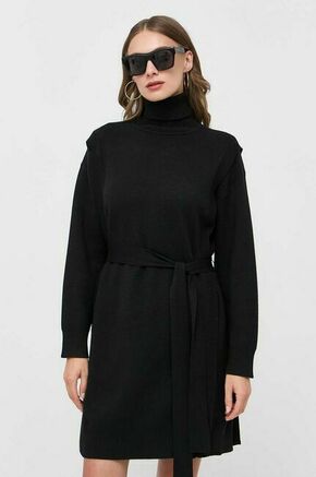 Obleka Silvian Heach črna barva - črna. Obleka iz kolekcije Silvian Heach. Model izdelan iz elastične pletenine. Model iz izjemno udobne tkanine z visoko vsebnostjo viskoze.