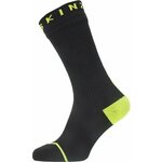 Sealskinz Waterproof All Weather Mid Length Sock With Hydrostop Black/Neon Yellow XL Kolesarske nogavice