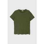 Bombažna kratka majica American Vintage moška, zelena barva, MGAMI02AE24 - zelena. Lahkotna kratka majica iz kolekcije American Vintage, izdelana iz izjemno udobnega in zračnega materiala. Model iz mehke in na otip prijetne tkanine.