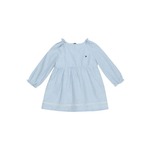 Obleka za dojenčka Tommy Hilfiger - modra. Obleka za dojenčke iz kolekcije Tommy Hilfiger. Nabran model, izdelan iz vzorčaste tkanine.
