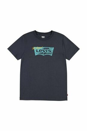 Otroška kratka majica Levi's siva barva - siva. Otroške kratka majica iz kolekcije Levi's. Model izdelan iz tanke
