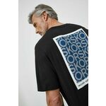 Bombažna kratka majica Michael Kors moški, črna barva - črna. Kratka majica iz kolekcije Michael Kors, izdelana iz pletenine, prijetne na otip. Model iz izjemno udobne bombažne tkanine.