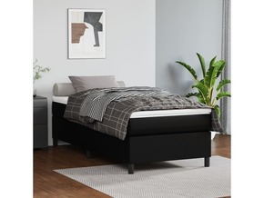 Vidaxl Box spring posteljni okvir črn 90x190 cm umetno usnje
