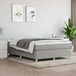 Greatstore Box spring posteljni z vzmetnico svetlo siv 140x190 cm blago