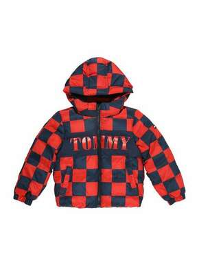 Otroška jakna Tommy Hilfiger rdeča barva - rdeča. Otroška Jakna iz kolekcije Tommy Hilfiger. Podloženi model izdelan iz prešitega materiala.