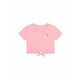Otroška kratka majica Michael Kors roza barva - roza. Kratka majica iz kolekcije Michael Kors. Model izdelan iz enobarvne pletenine.