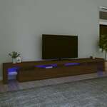 vidaXL TV omarica z LED lučkami rjav hrast 290x36,5x40 cm