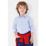 Otroška bombažna srajca Mayoral - modra. Otroški srajca iz kolekcije Mayoral, izdelana iz enobarvne tkanine. Model iz izjemno udobne bombažne tkanine.
