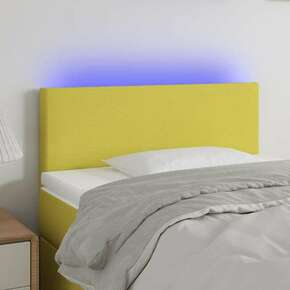 VidaXL LED posteljno vzglavje zeleno 80x5x78/88 cm blago