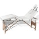 vidaXL Krem bela zložljiva masažna miza s 4 območji in lesenim okvirjem