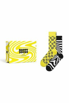 Nogavice Happy Socks Gift Box Zig Zag 2-pack - pisana. Nogavice iz kolekcije Happy Socks. Model izdelan iz elastičnega
