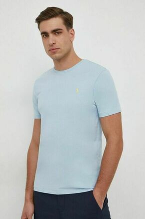 Bombažna kratka majica Polo Ralph Lauren - modra. Lahkotna kratka majica iz kolekcije Polo Ralph Lauren