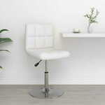 Greatstore Barski stolček belo umetno usnje