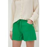 Kratke hlače Answear Lab ženski, zelena barva - zelena. Kratke hlače iz kolekcije Answear Lab. Model izdelan iz enobarvnega materiala. Zračen, tanek material.