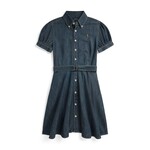 Otroška bombažna obleka Polo Ralph Lauren - mornarsko modra. Otroška obleka iz kolekcije Polo Ralph Lauren. Model izdelan iz enobarvnega materiala. Model iz zračne bombažne tkanine.