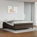 shumee Box spring postelja z vzmetnico rjava 180x200 cm umetno usnje