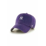 Bombažna bejzbolska kapa 47brand MLB New York Yankees vijolična barva - vijolična. Kapa s šiltom vrste baseball iz kolekcije 47brand. Model izdelan iz materiala z nalepko.