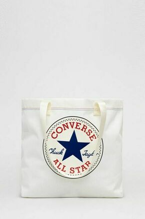 Torbica Converse bela barva - bela. Velika nakupovalna torbica iz kolekcije Converse. brez zapenjanja model izdelan iz tekstilnega materiala.