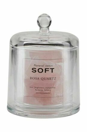 Kamniti aroma difuzor Bahne Soft Rosa Quartz - pisana. Razpršilec za dišave iz kolekcije Bahne. Model izdelan iz stekla in kamenja.