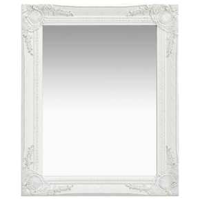 VidaXL Stensko ogledalo v baročnem stilu 50x60 cm belo